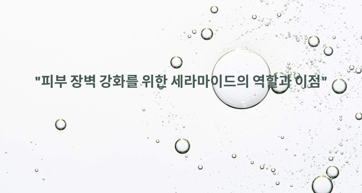 세라마이드의 주요 이점 (Key Benefits of Ceramides)